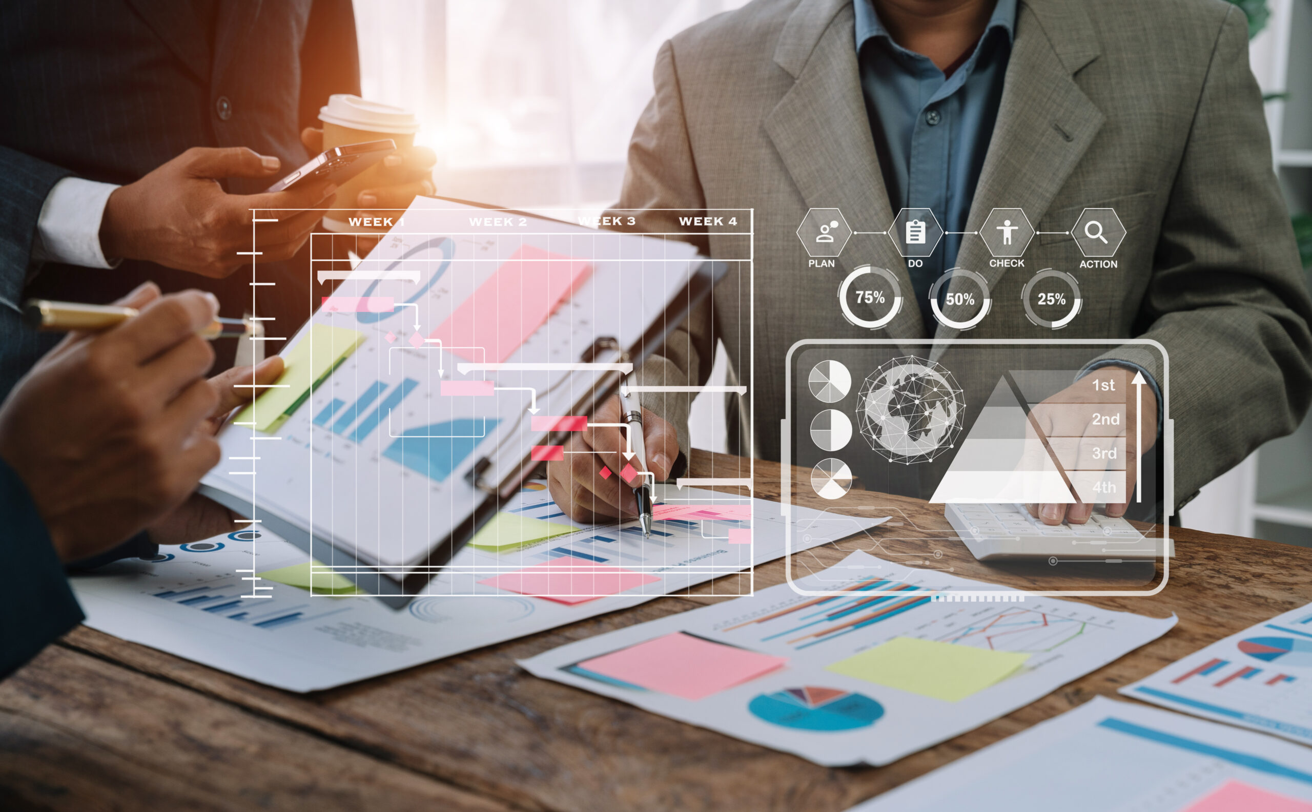 Project manager working and update tasks with milestones progress planning and professional investor working new start up project in the office. Project manager working and update tasks with milestones progress planning and professional investor working new start up project in the office.