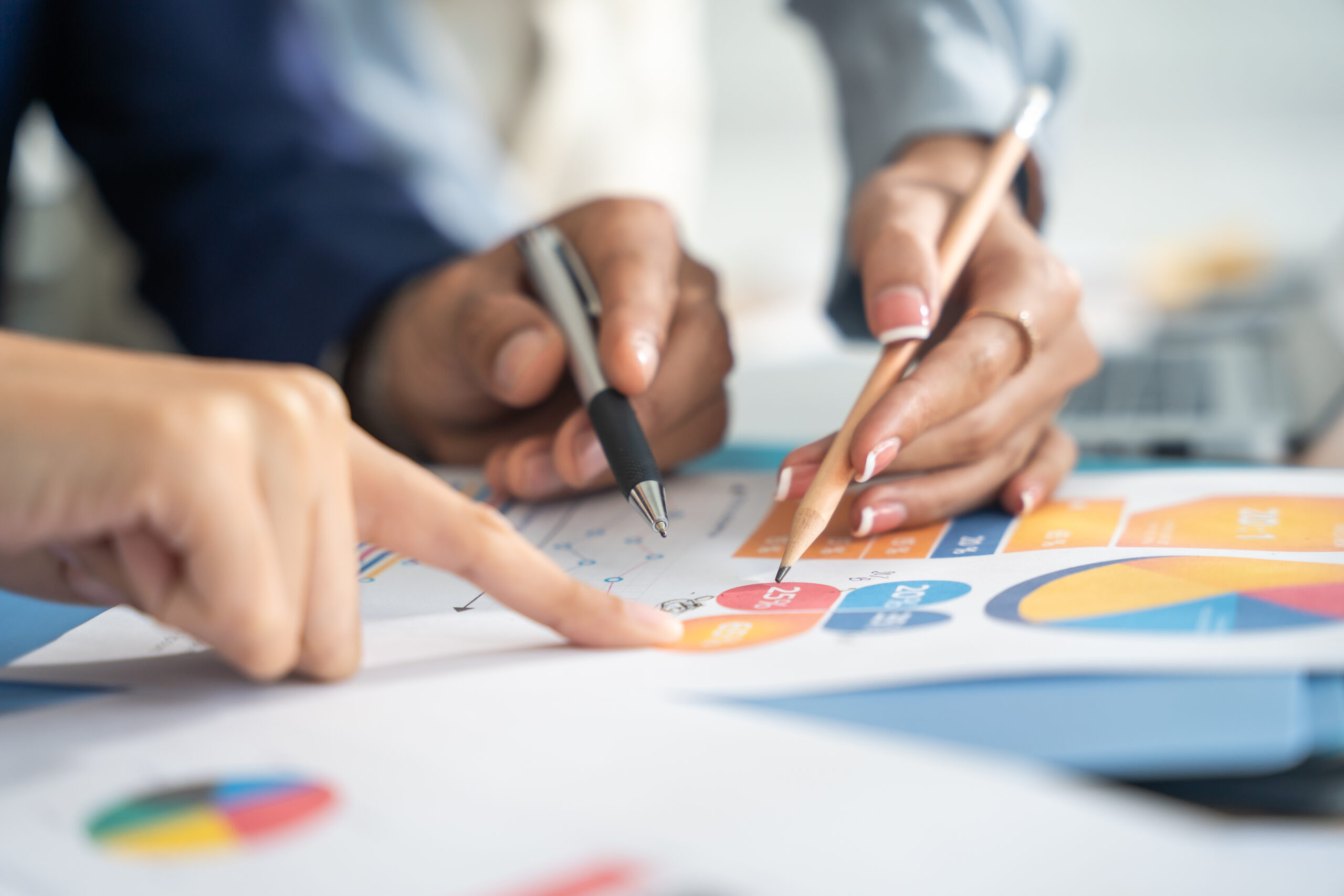 Business people analyze the graph of the company’s performance to create profits and growth, Business analysis and strategy concept. Business people analyze the graph of the company's performance to create profits and growth, Business analysis and strategy concept.